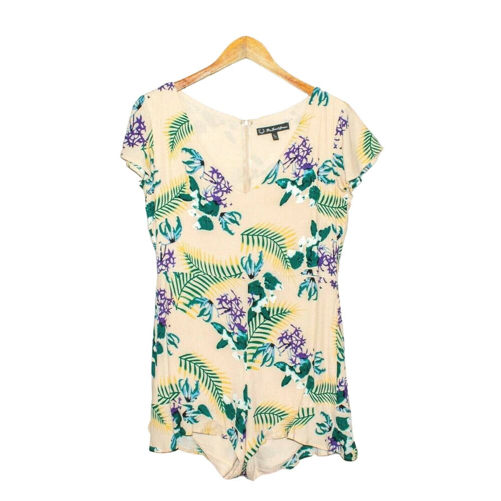 For Love and Lemons Floral Romper Size Large yellow green - Picture 5 of 8